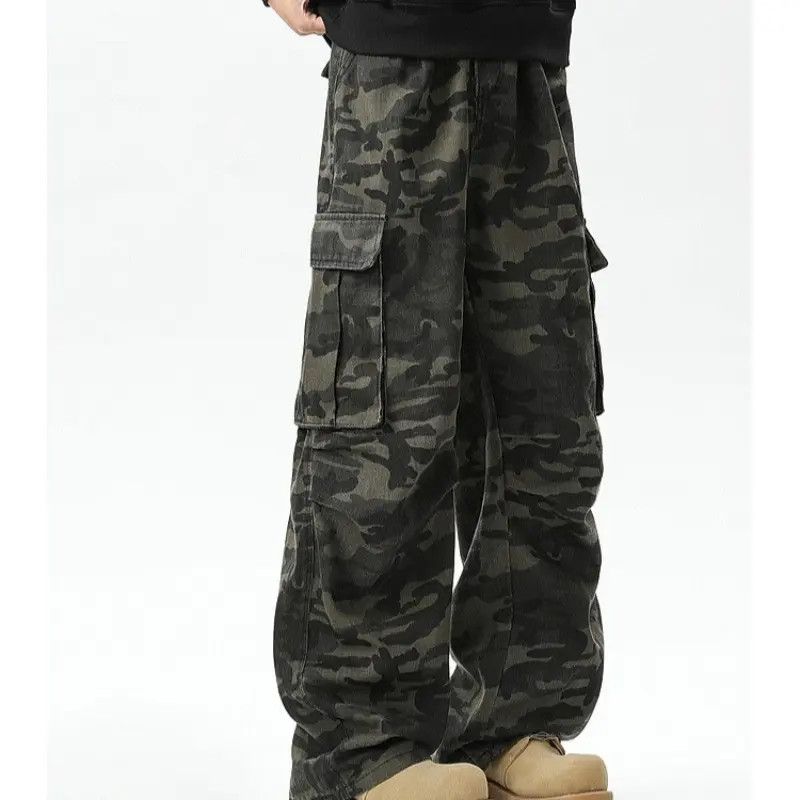 Japanese Brand Retro loose camouflage micro flared jeans Size US 32 / EU 48 - 3 Thumbnail