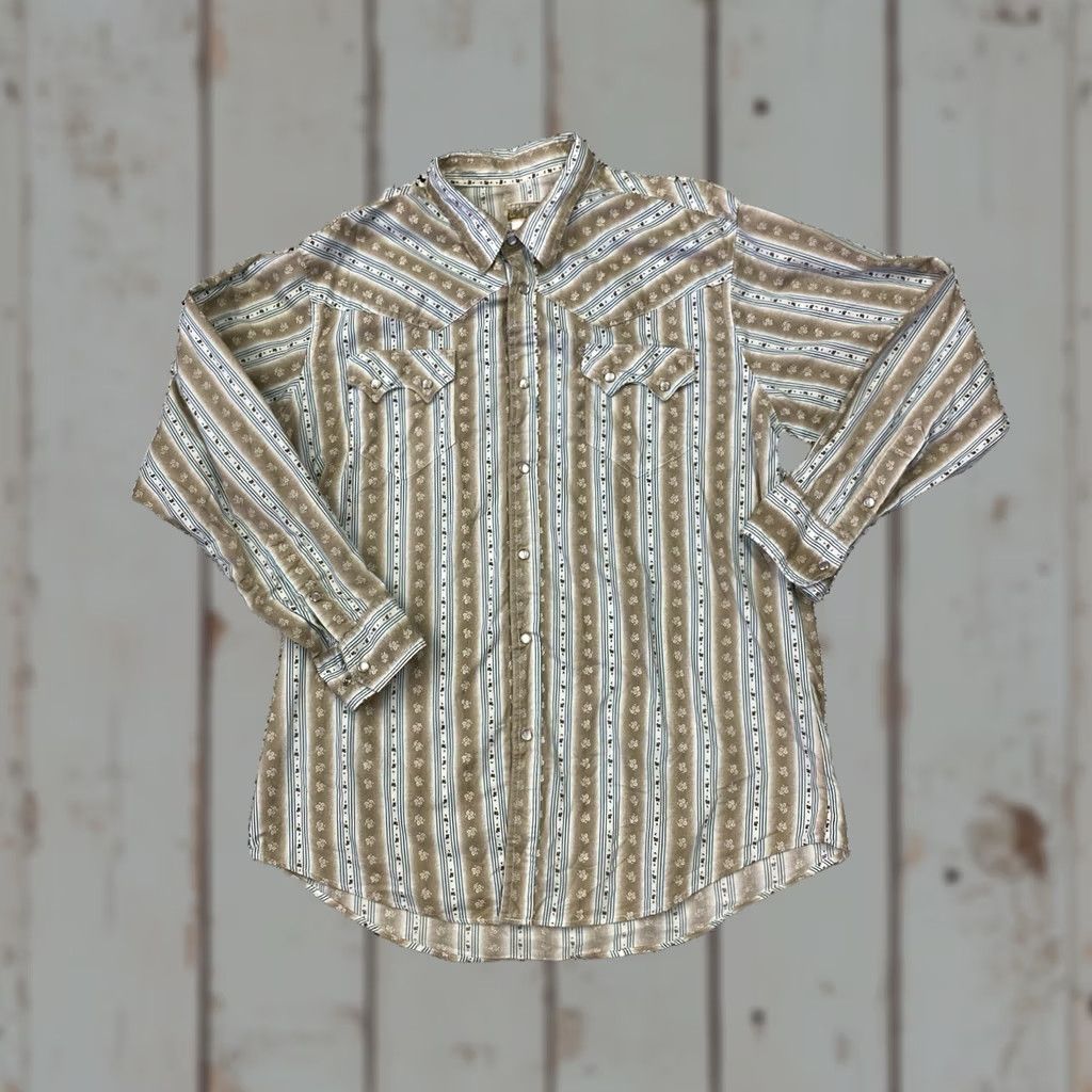 Express VINTAGE Express Riders Pearl Snap Western Rodeo Shirt Mens XL Turquoise Pearl Snaps Western Cowboy Long Sleeve Casual Size US XL / EU 56 / 4 - 1 Thumbnail