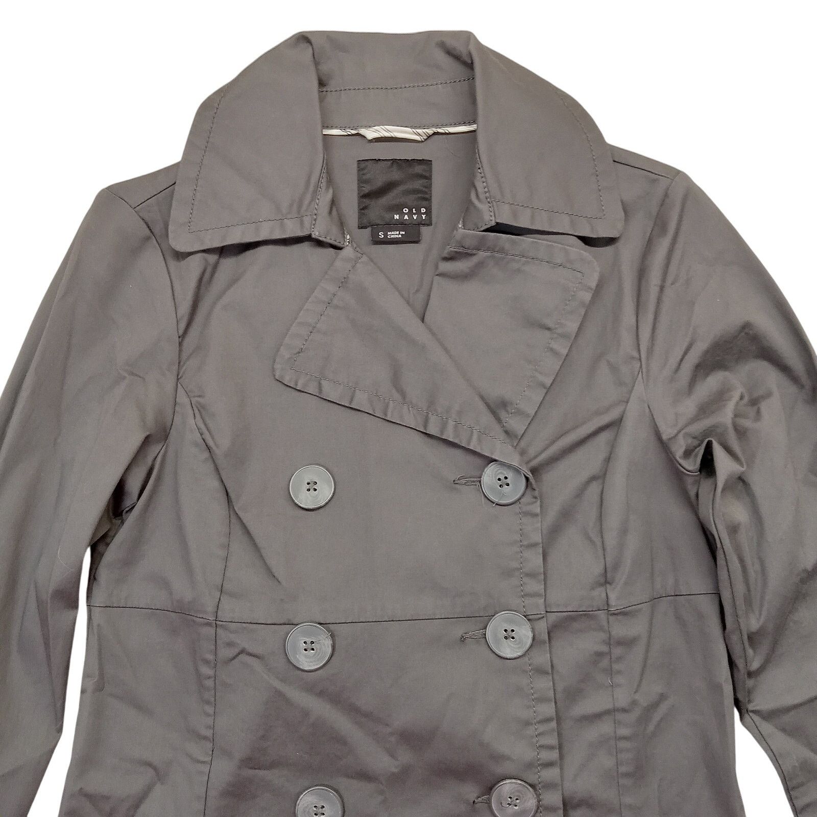 Old Navy Old Navy Trench Coat S Women's Jacket Long Sleeve Grey Size S / US 4 / IT 40 - 3 Thumbnail