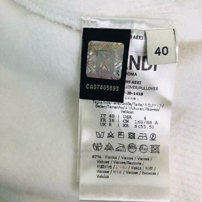 Fendi Fendi ff Monogrammed Letter Printed Terry High-Neck Sweate Size XS / US 0-2 / IT 36-38 - 4 Thumbnail