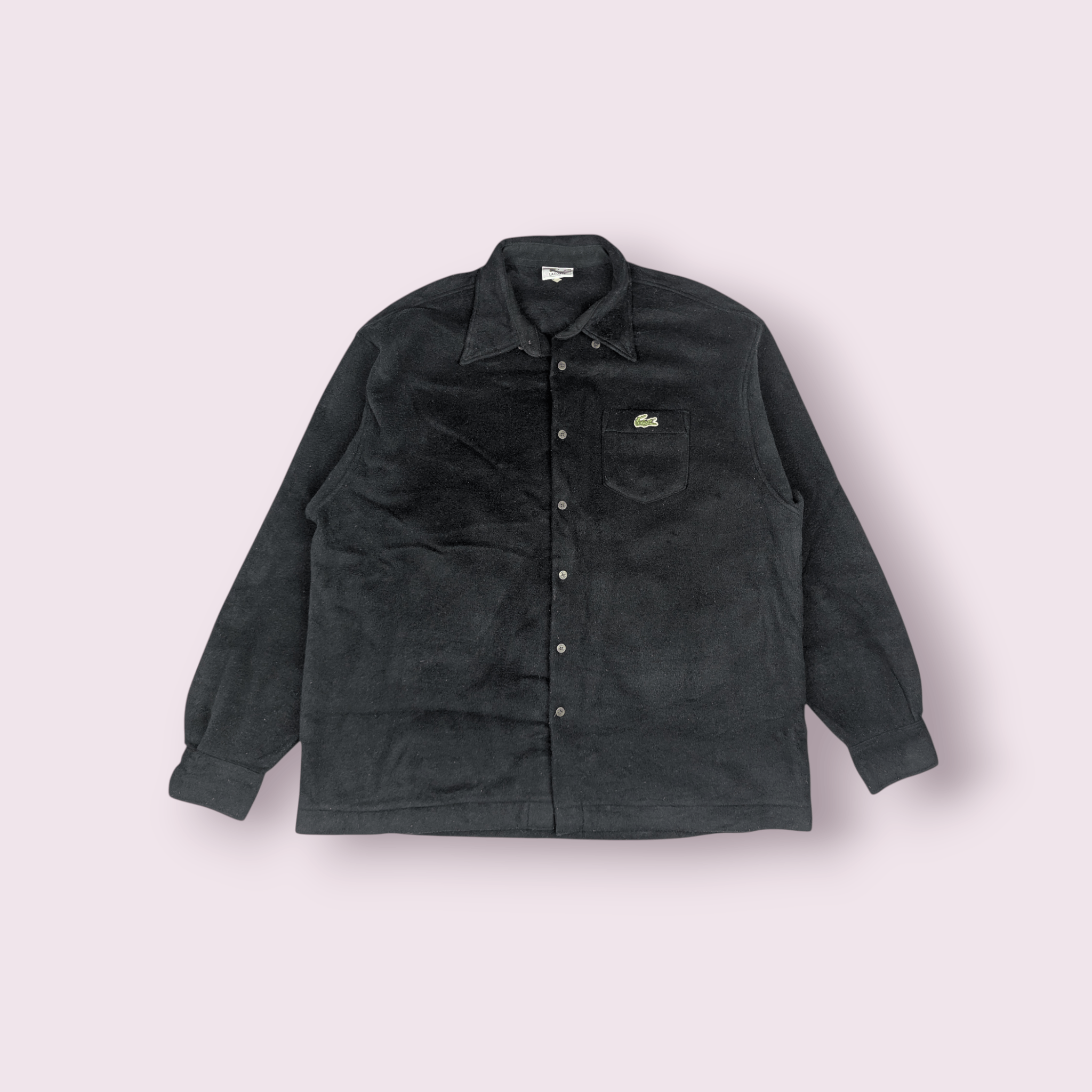Vintage 90's LACOSTE Button Up Fleece Shirt Flannel Cowboy