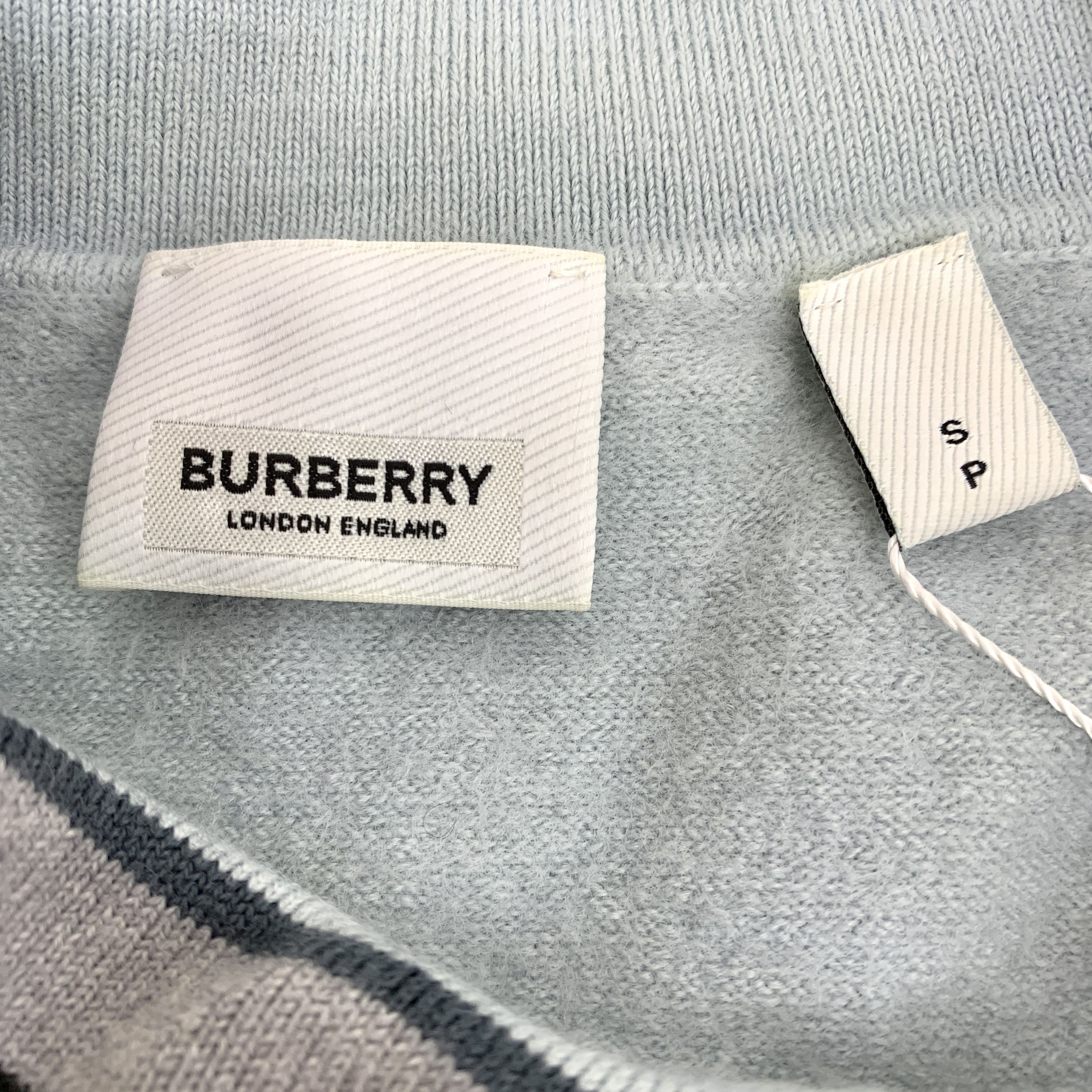Burberry Burberry Knit Top Blue Striped Wool Logo Tee (Size S) Size S / US 4 / IT 40 - 2 Thumbnail