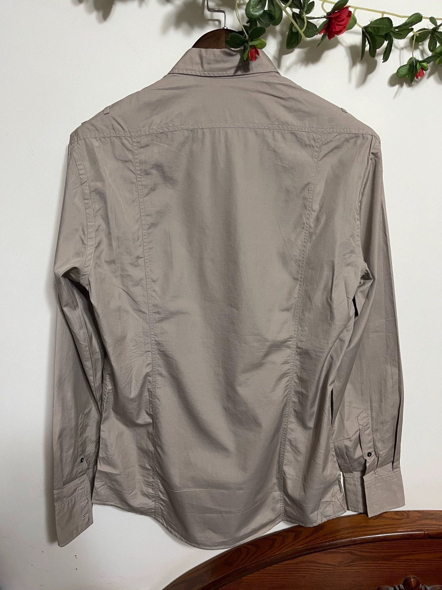 Dolce & Gabbana Dolce & Gabbana Military Slim Khaki Cotton Shirt 40/41 Size US M / EU 48-50 / 2 - 2 Thumbnail