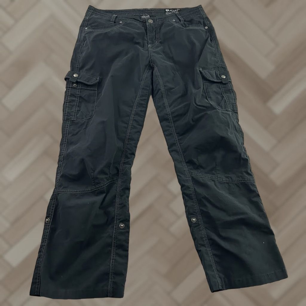 Vintage Kuhl Vintage Patina Dye Snap Button Cargo Pants Women's 10 | 12 Black Size 32" / US 10 / IT 46 - 1 Thumbnail