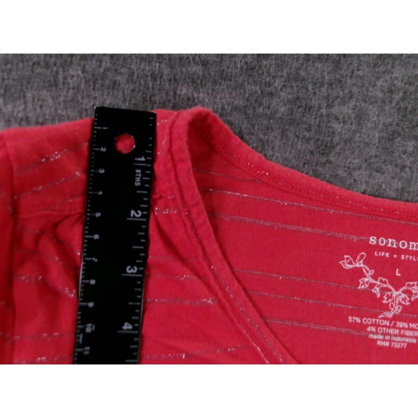 Vintage Sonoma Pink Striped T-Shirt Women Large Cap Sleeve Casual Classic Preppy Size L / US 10 / IT 46 - 4 Thumbnail