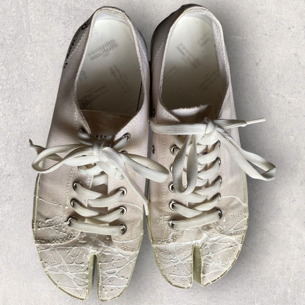 Maison Margiela Off-White Color Splash Tabi Sneakers Size US 8 / EU 41 - 3 Thumbnail