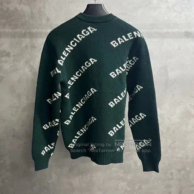 Balenciaga Balenciaga Green Logo Crewneck Sweater. Size US S / EU 44-46 / 1 - 2 Thumbnail