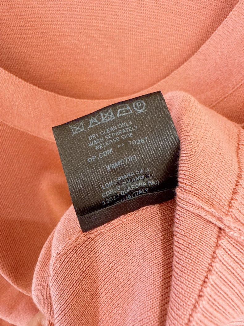Loro Piana LORO PIANA Orange pink silk knit short sleeves Size L / US 10 / IT 46 - 9 Thumbnail