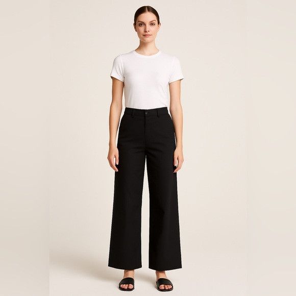 7 For All Mankind 7 For All Mankind Women’s Wide-Leg Black Dress Pants Size S Size 27" / US 4 / IT 40 - 1 Thumbnail