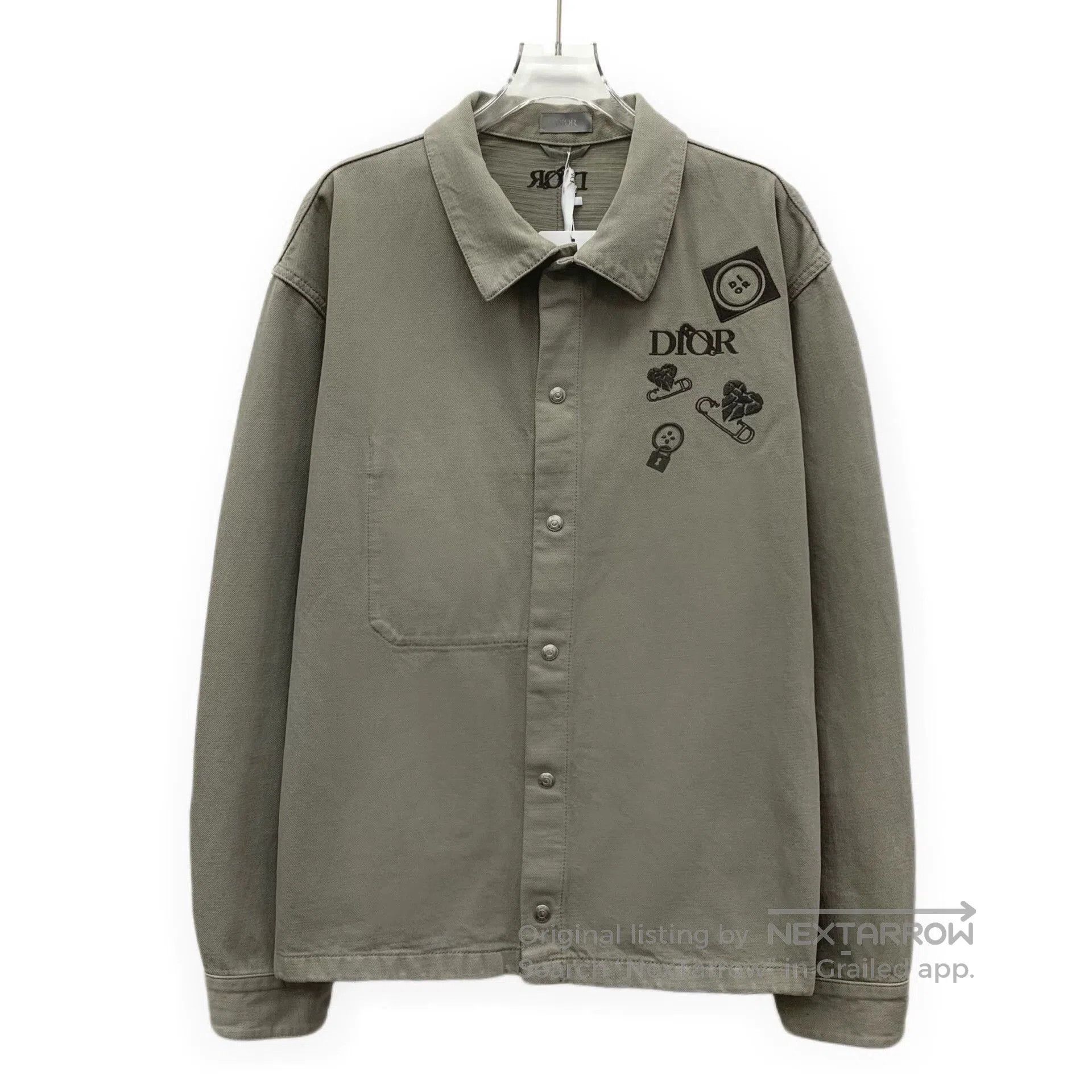 Dior Dior Gray-Brown Logo Embroidered Denim Jacket. Size US XL / EU 56 / 4 - 1 Thumbnail