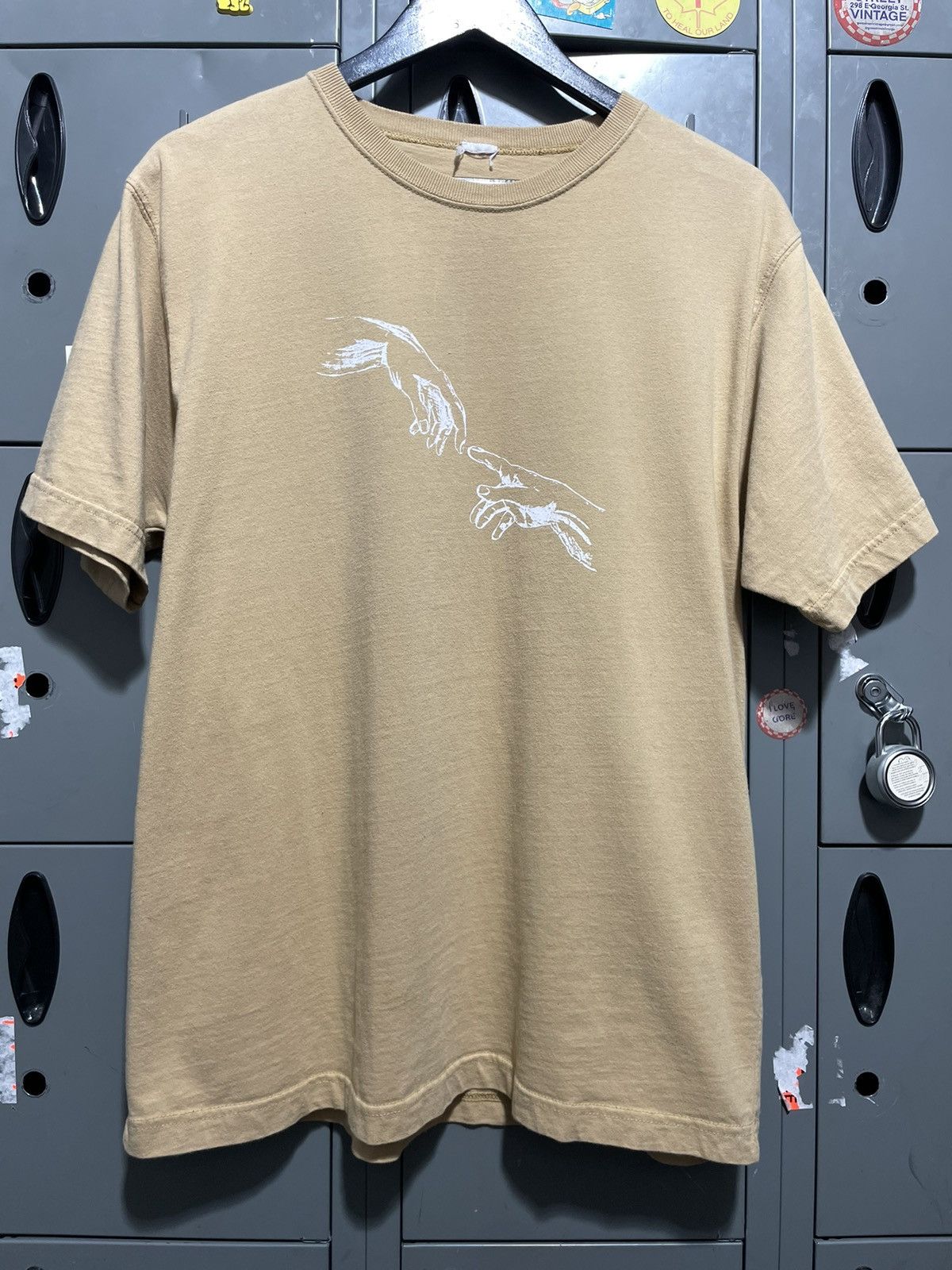 image of Hand Of God Michelangelo Art Sistine Chapel Vatican in Tan, Men's (Size Large)