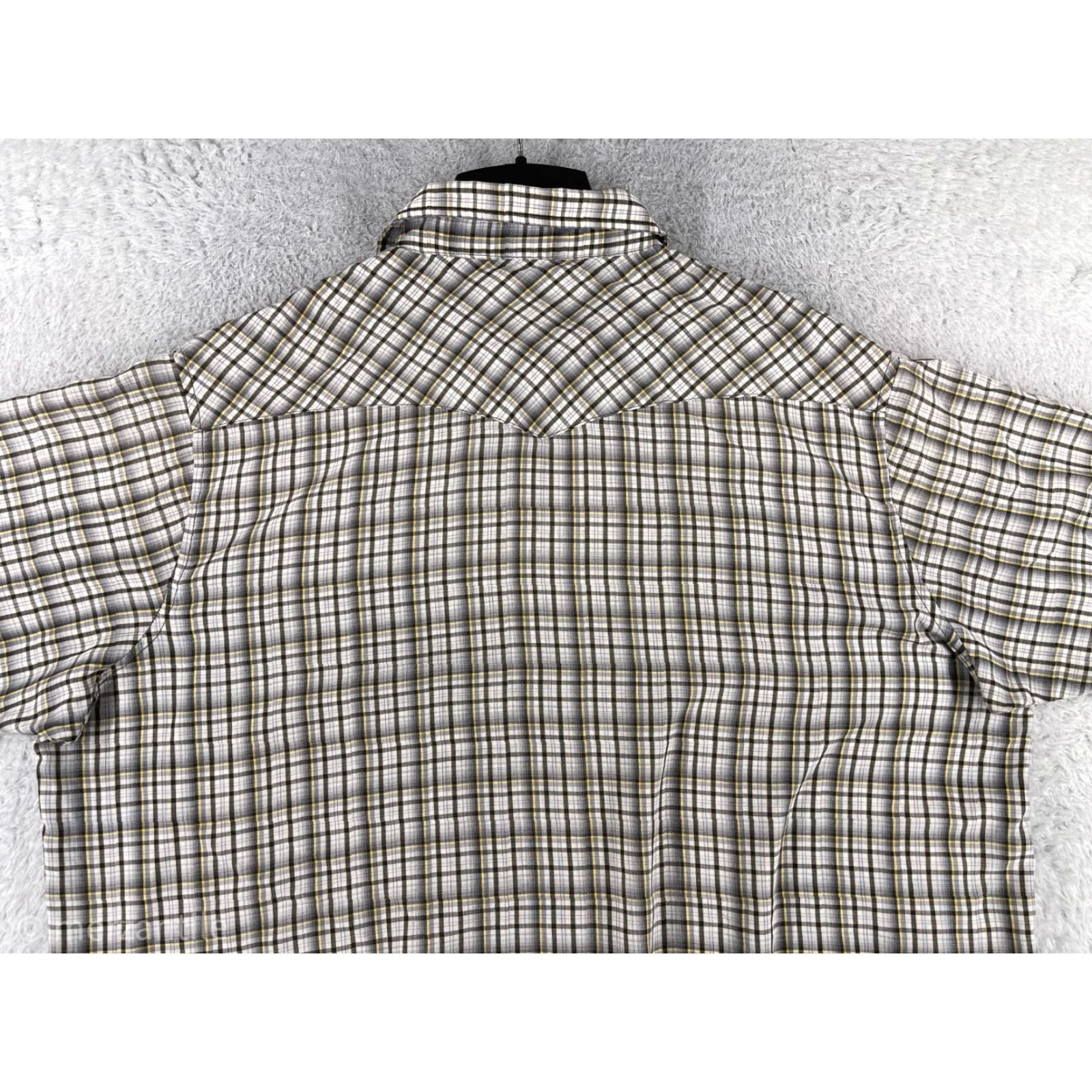 Wrangler Wrangler Shirt Mens 3XL Beige Plaid Western Pearl Snap Short Sleeve Pockets Shirt (Button-Up) Womens? Wait. Need end. Size US XXL / EU 58 / 5 - 6 Thumbnail