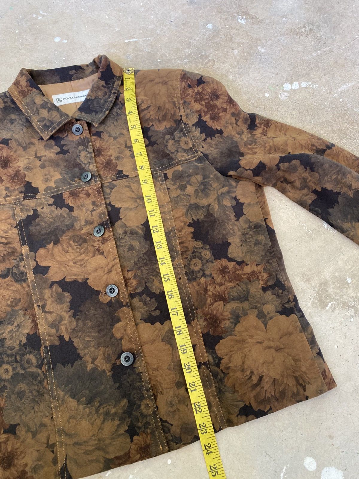Japanese Brand Royal Spencer Floral Brown Work Jacket Japan Size M / US 6-8 / IT 42-44 - 12 Thumbnail