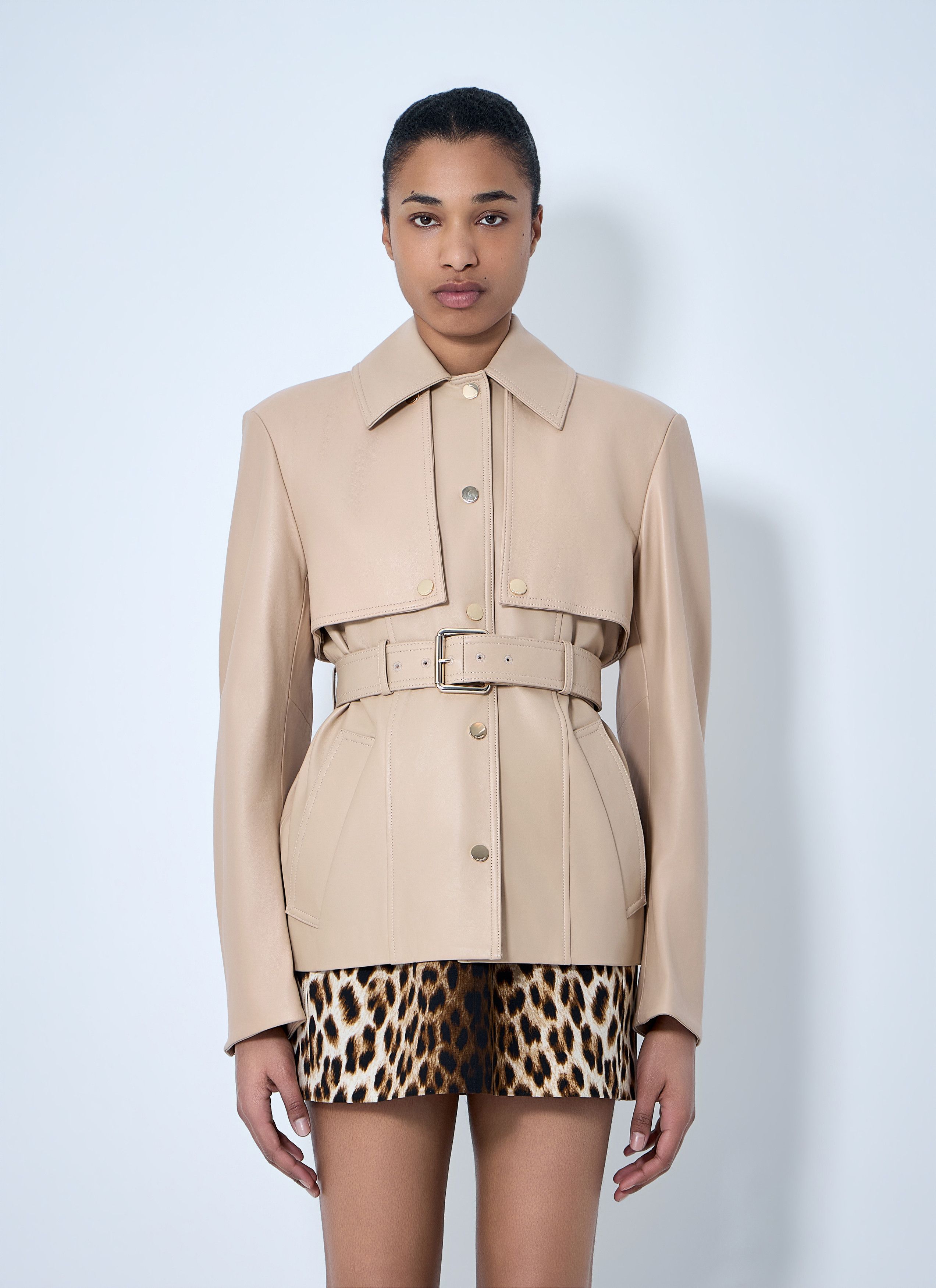 Sportmax Leather Belted Jacket Size M / US 6-8 / IT 42-44 - 1 Thumbnail
