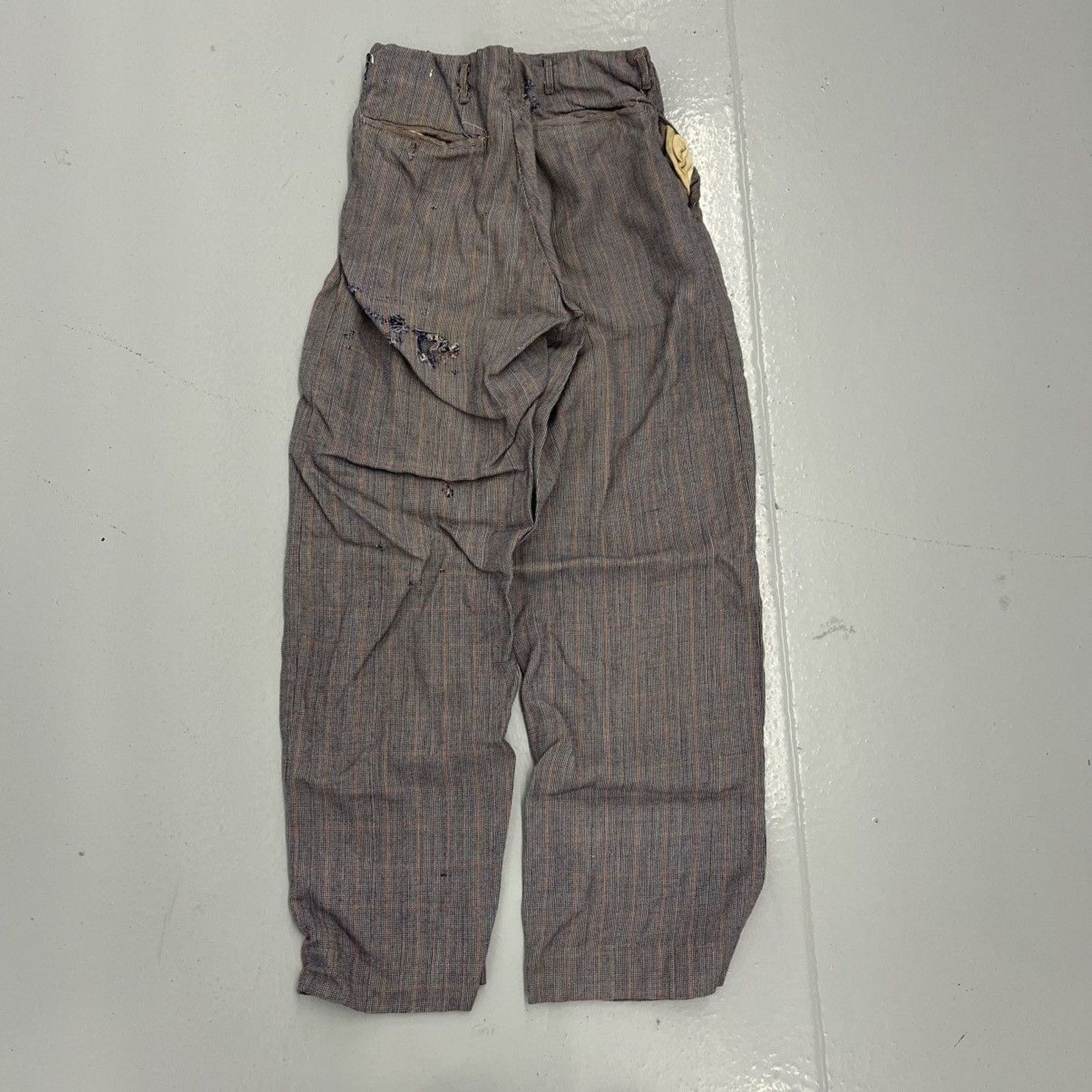 Other Vintage 50s Blue Houndstooth Rayon Drop Loop Trousers 24x27 Size 24" / US 00 / IT 34 - 3 Thumbnail