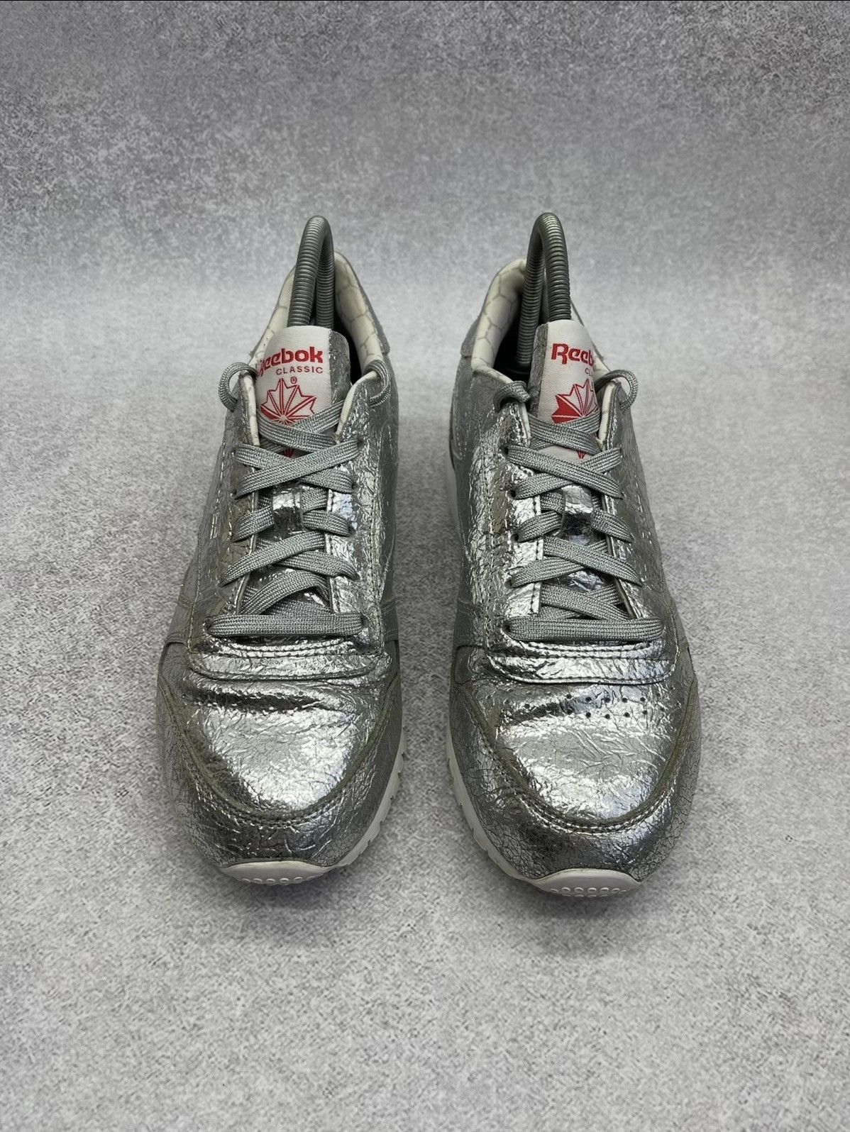 Reebok Womens Reebok Classic HD Leather Sneakers Silver Metallic Size US 8.5 / IT 38.5 - 4 Thumbnail