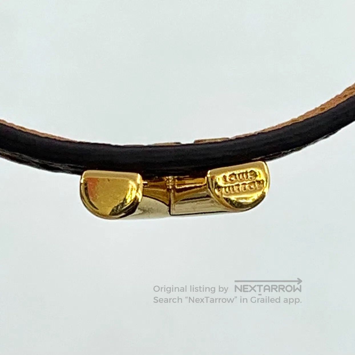 Louis Vuitton Louis Vuitton Dark Brown Logo Monogram Calfskin Bracelet| Size ONE SIZE - 6 Thumbnail