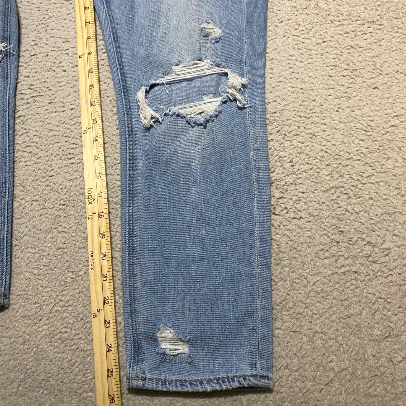 American Eagle Outfitters VINTAGE American Eagle Jeans Womens 6 Blue Denim Straight Distress High Rise Mom Size 28" / US 6 / IT 42 - 3 Thumbnail