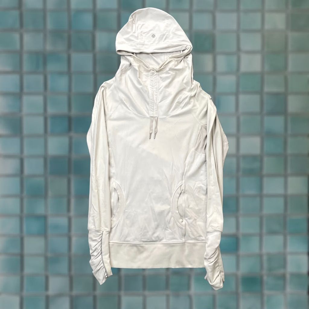 Lululemon Lululemon Hoodie Womens XS Beige Run Ambition Logo Ribbed Raglan Sleeve Pullover Size XS / US 0-2 / IT 36-38 - 1 Thumbnail