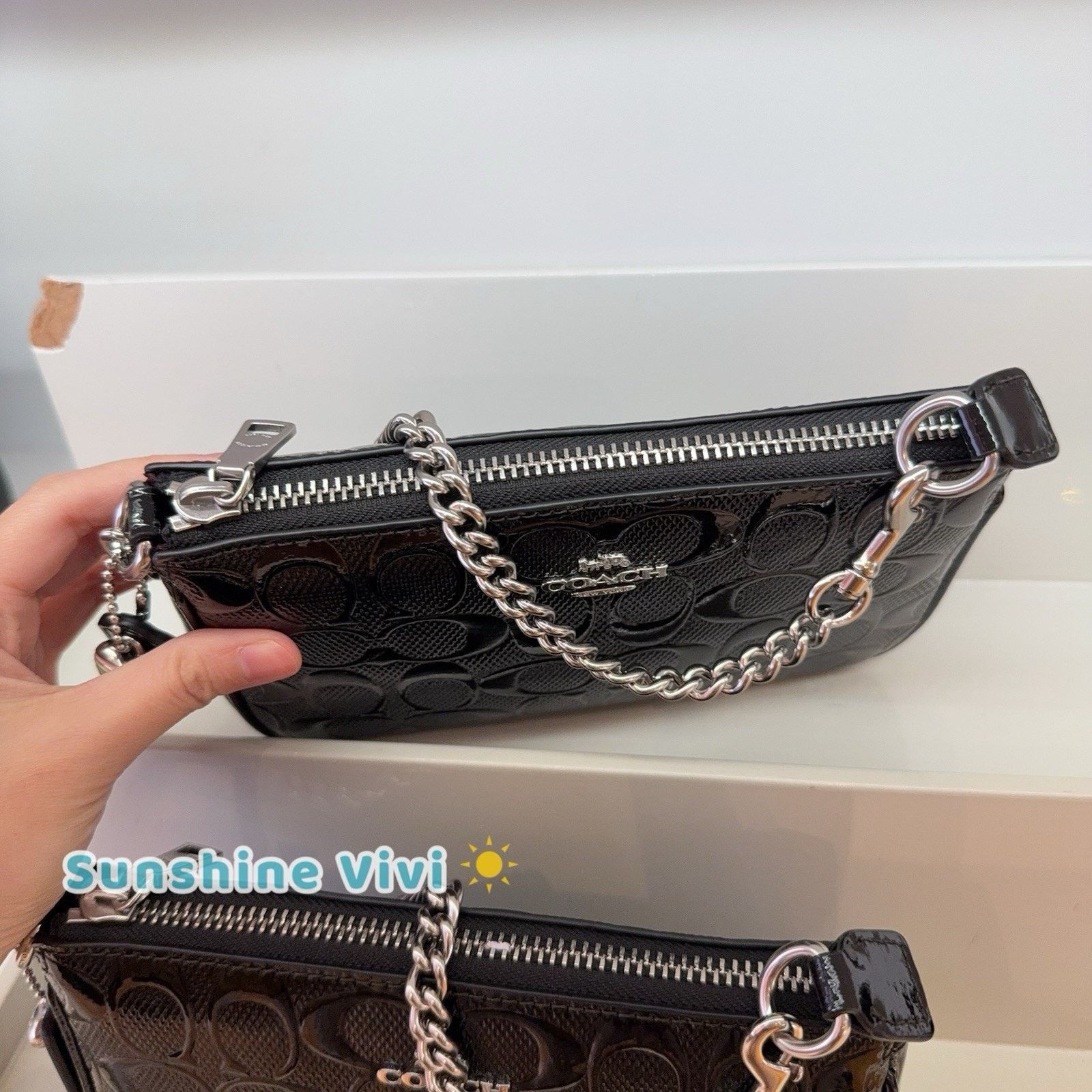 Coach NWT Coach Nolita 19 In Signature Leather Heart Charm CCZ27 Size ONE SIZE - 5 Thumbnail