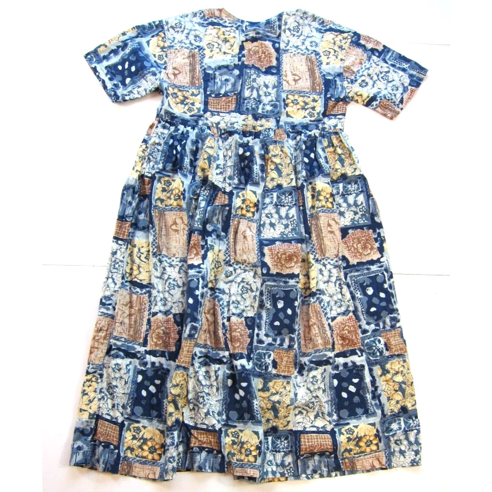 MooRER Vtg Jennifer Moore Cotton Blue Floral Pocket Button Down Oversize Maxi Dress S Size S / US 4 / IT 40 - 2 Thumbnail