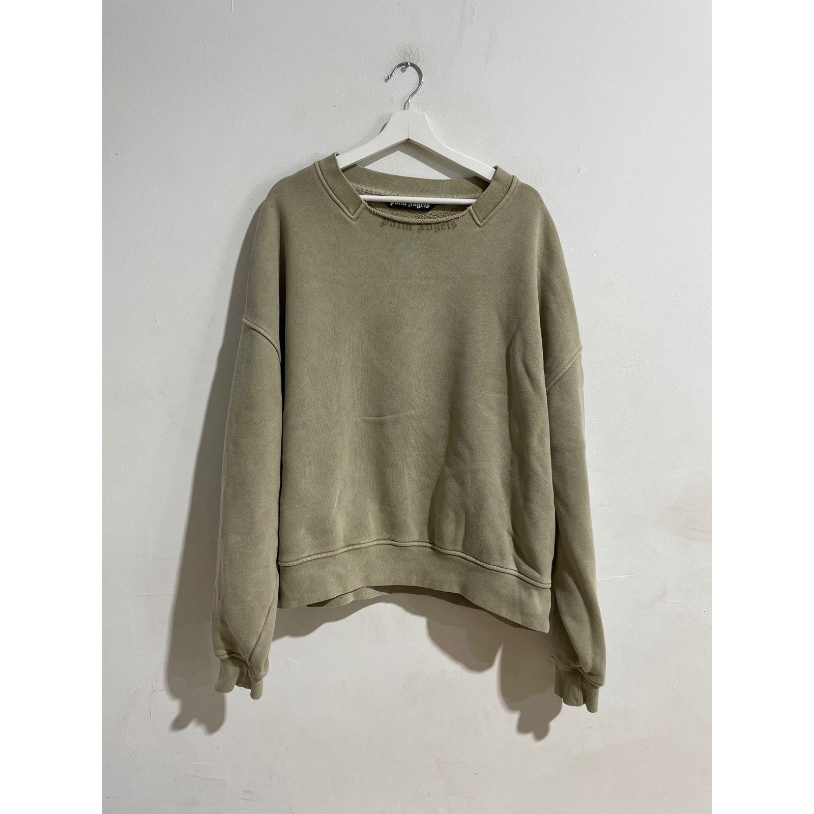 Palm Angels PALM ANGELS CURVED LGO BEIGE CREWNECK SIZE XL PREOWNED Size US XL / EU 56 / 4 - 2 Thumbnail