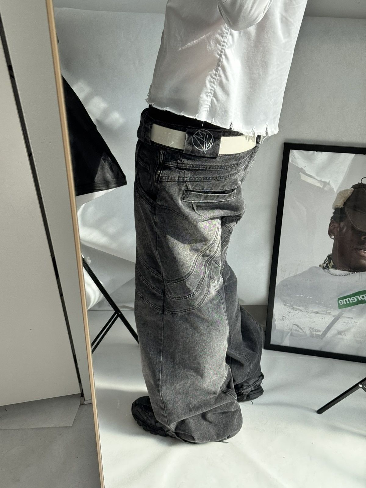 Diesel Archive Diesel Industry Metal Logo Belt White Leather Y2K Size ONE SIZE - 16 Thumbnail