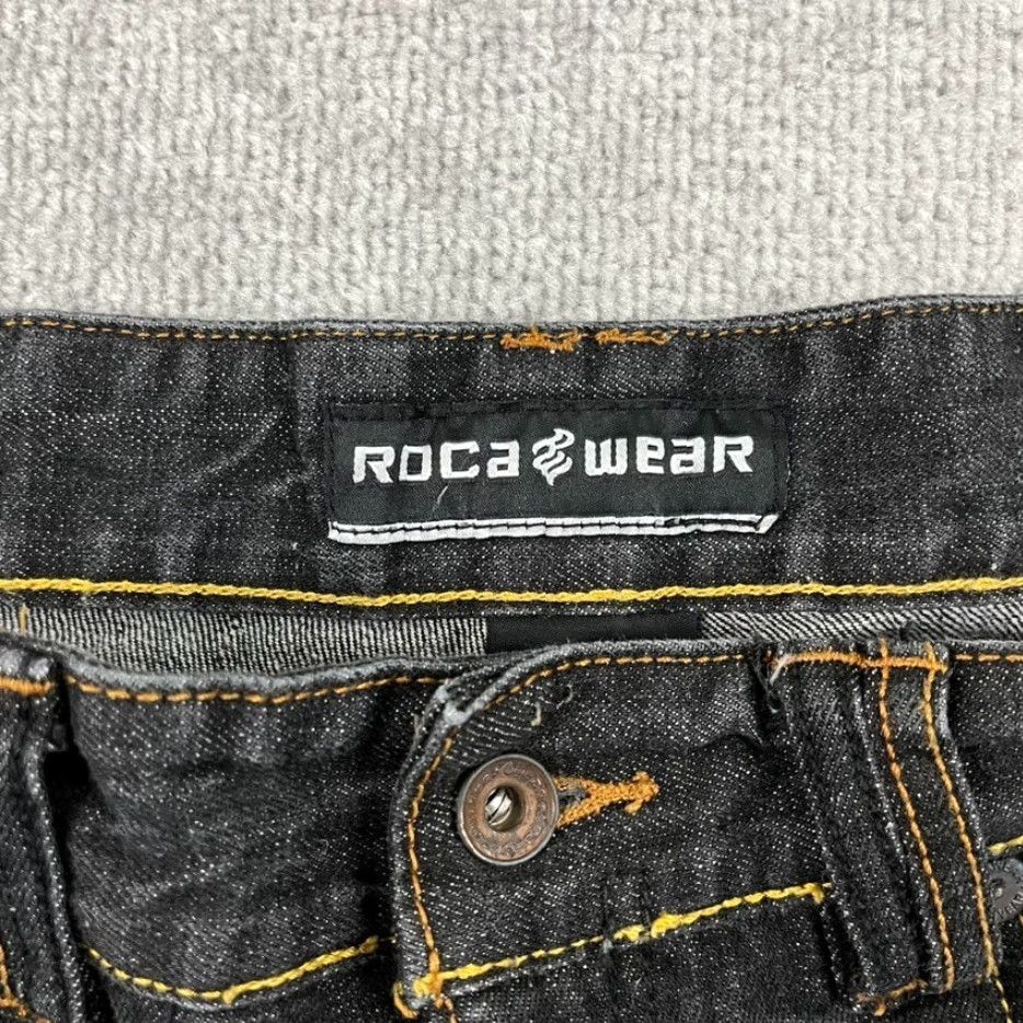 Rocawear VINTAGE ROCAWEAR Jeans Mens 40 x 32 Gray Denim Grunge Cyber Punk Emo Skater Wide Leg Y2K Retro Mens Size US 40 / EU 56 - 5 Thumbnail