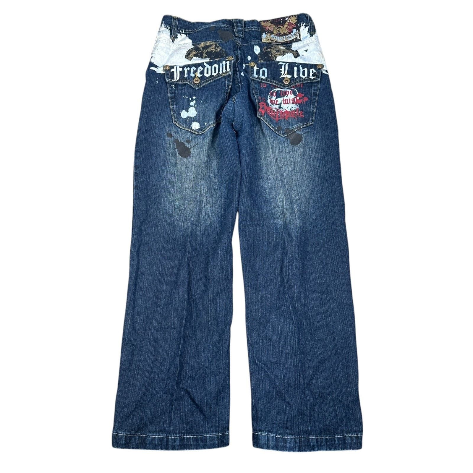 Southpole Vintage Southpole Y2K Baggy Jeans Men’s 34 Blue Loose Paint Size US 34 / EU 50 - 2 Thumbnail