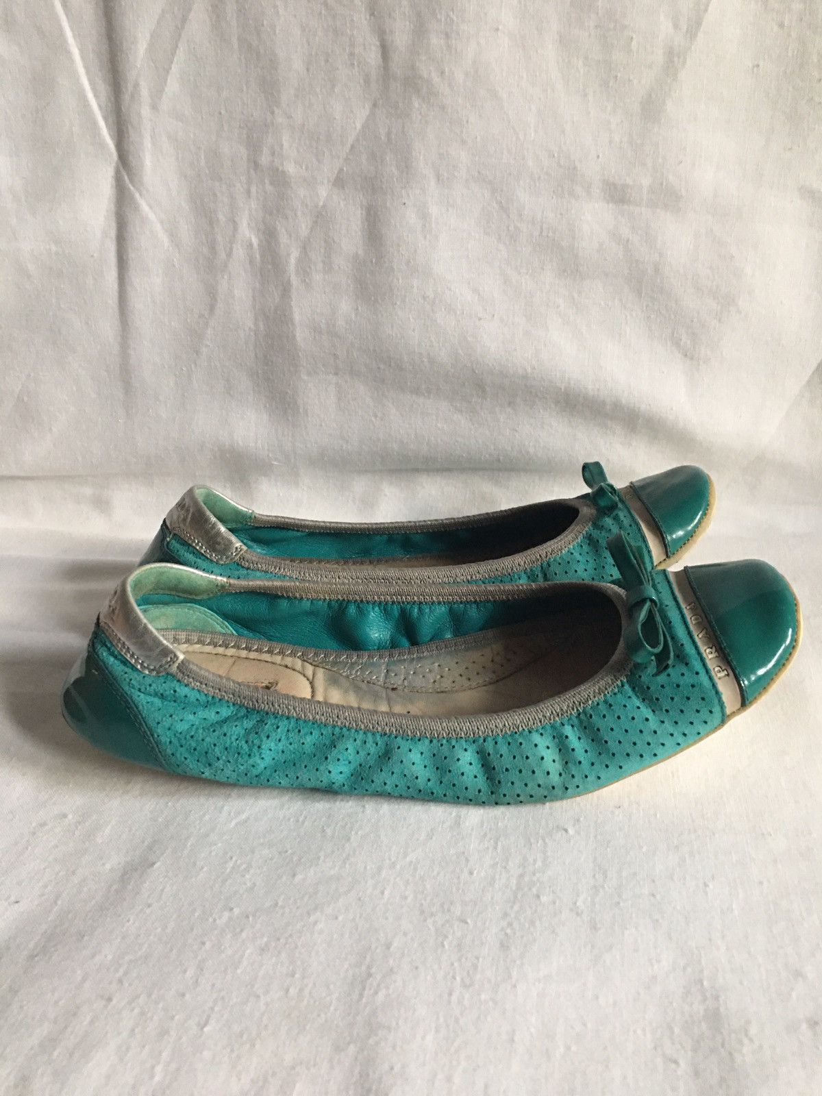 Prada PRADA Nappa Patent Perforated Ballet Flats Size EU 38.5 Size US 8.5 / IT 38.5 - 6 Thumbnail