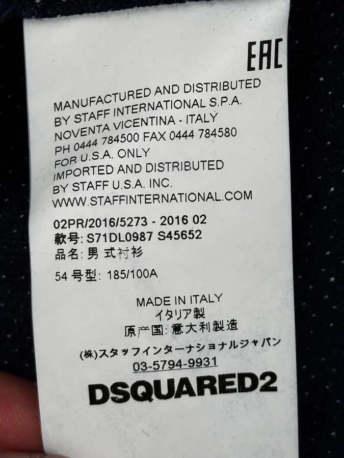Dsquared2 AW2016 Dsquared2 Navy Chinese Officer Shirt Size US L / EU 52-54 / 3 - 12 Thumbnail