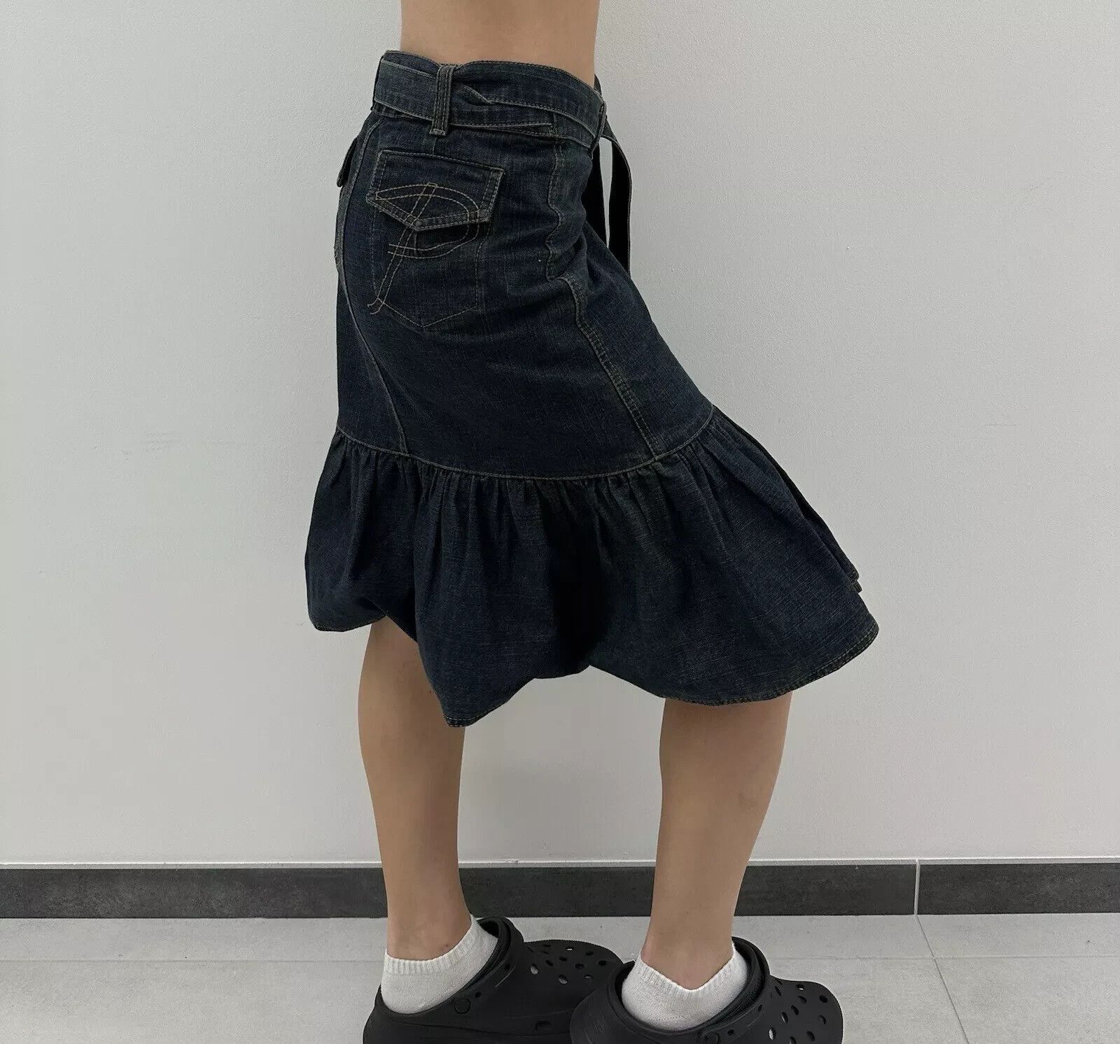 Baum und Pferdgarten Baum Und Pferdgarten Skirt Women Y2K Wrap Denim Ruffle Knee Size 26" / US 2 / IT 38 - 7 Thumbnail