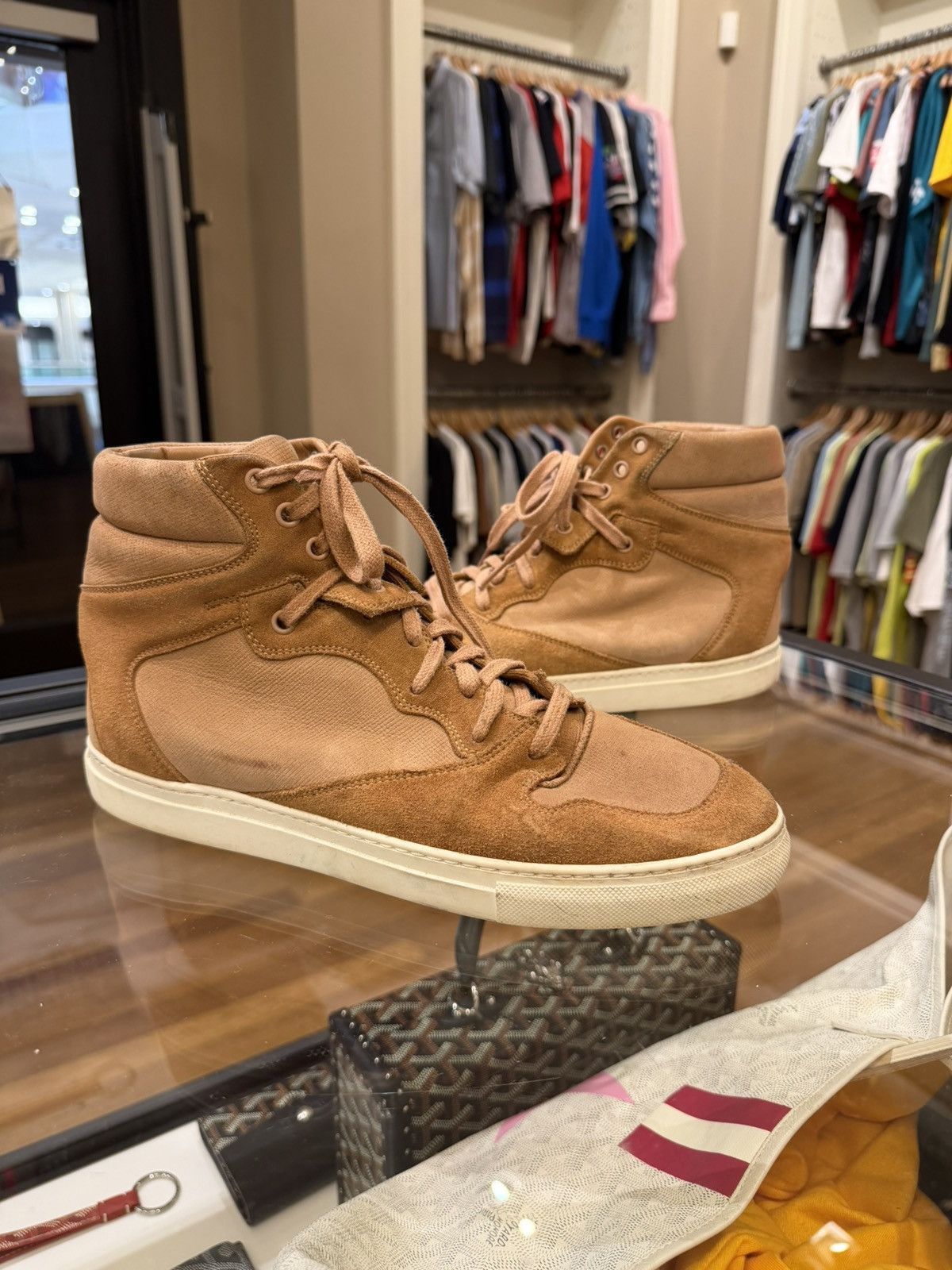 Balenciaga Balenciaga Cotes Suede Wedge Sneaker -Tan Size US 8 / EU 41 - 1 Thumbnail