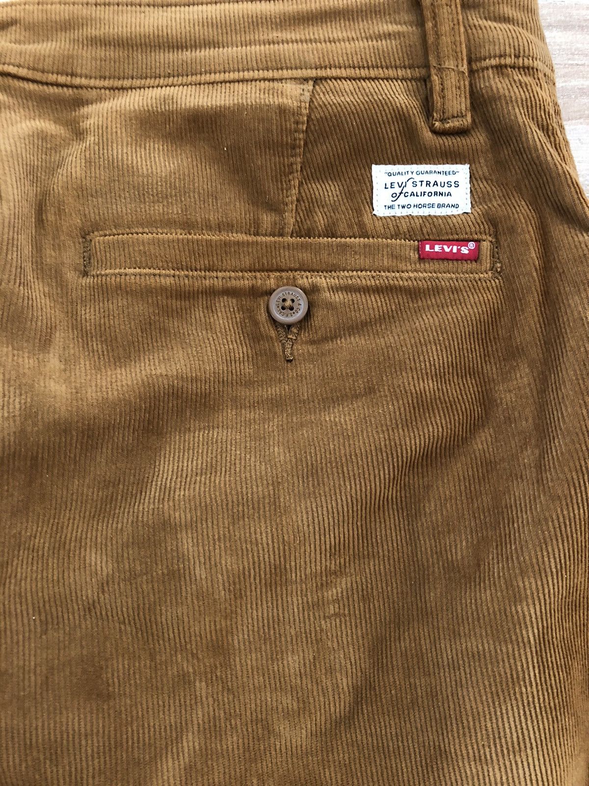 Levi's Levi’s Chino Corduroy W33 x L30 Slim Light Brown Pants Size US 33 - 3 Thumbnail