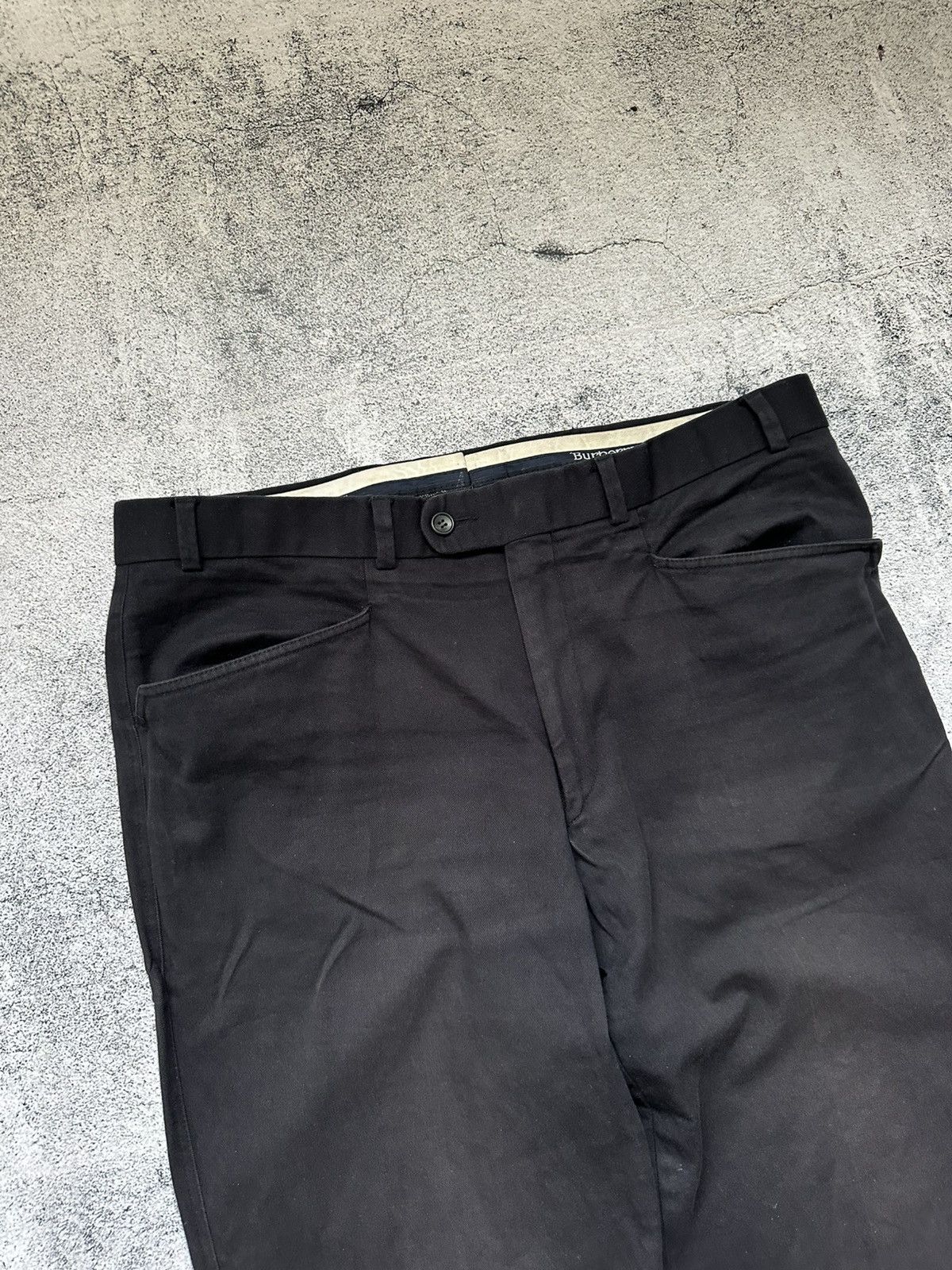 Burberry Vintage 90's Burberry Viscose Casual Pants Baggy Black Size US 33 - 5 Thumbnail