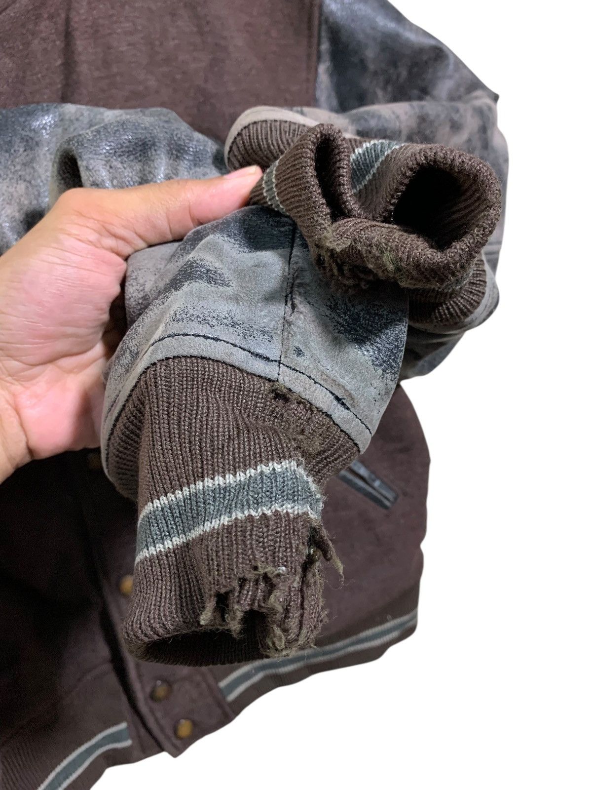 BIGI 🔥VTG VERY WORN BIGI WOOL/LEATHER VARSITY JACJET Size US L / EU 52-54 / 3 - 8 Thumbnail