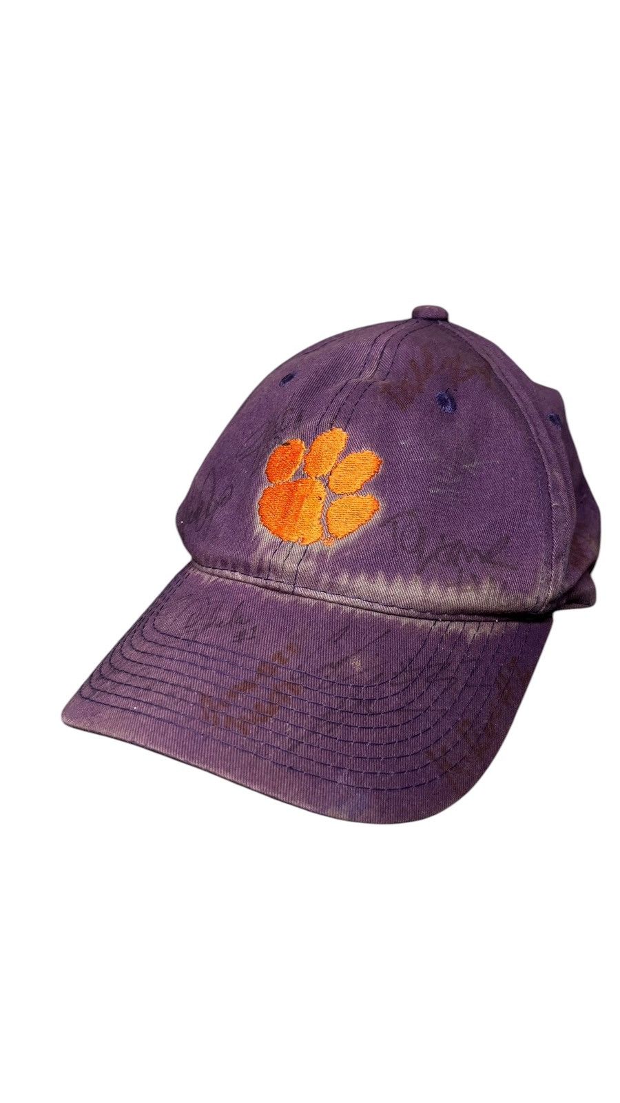 NCAA Purple Y2K Clemson Autographed Hat natural sun distress Size ONE SIZE - 1 Thumbnail