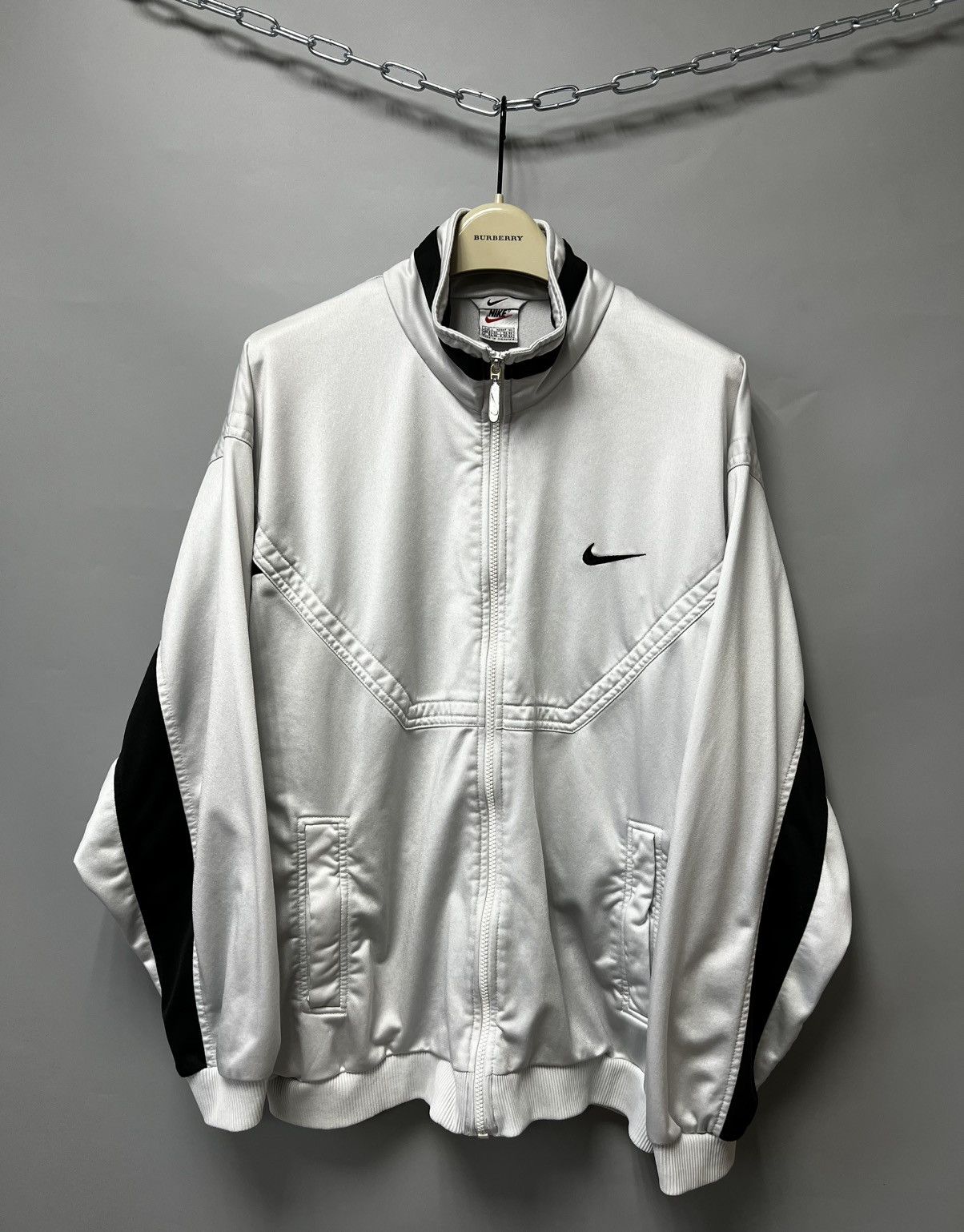 Nike × Vintage Vintage Nike Y2K Track Top Jacket Big Logo Swoosh Size US L / EU 52-54 / 3 - 2 Thumbnail