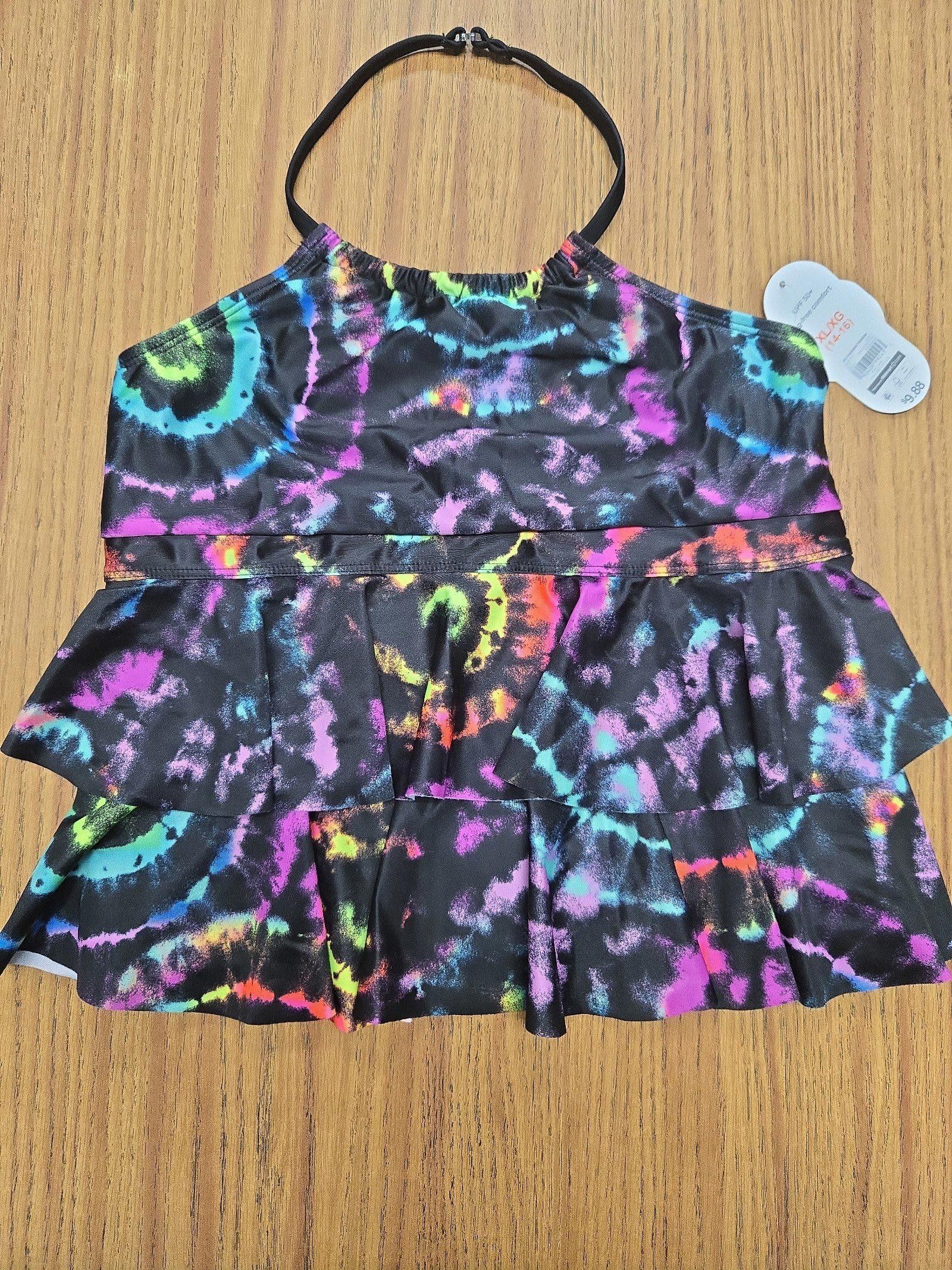 Designer Girls Tie Dye swim suit top NWT Size ONE SIZE - 1 Thumbnail