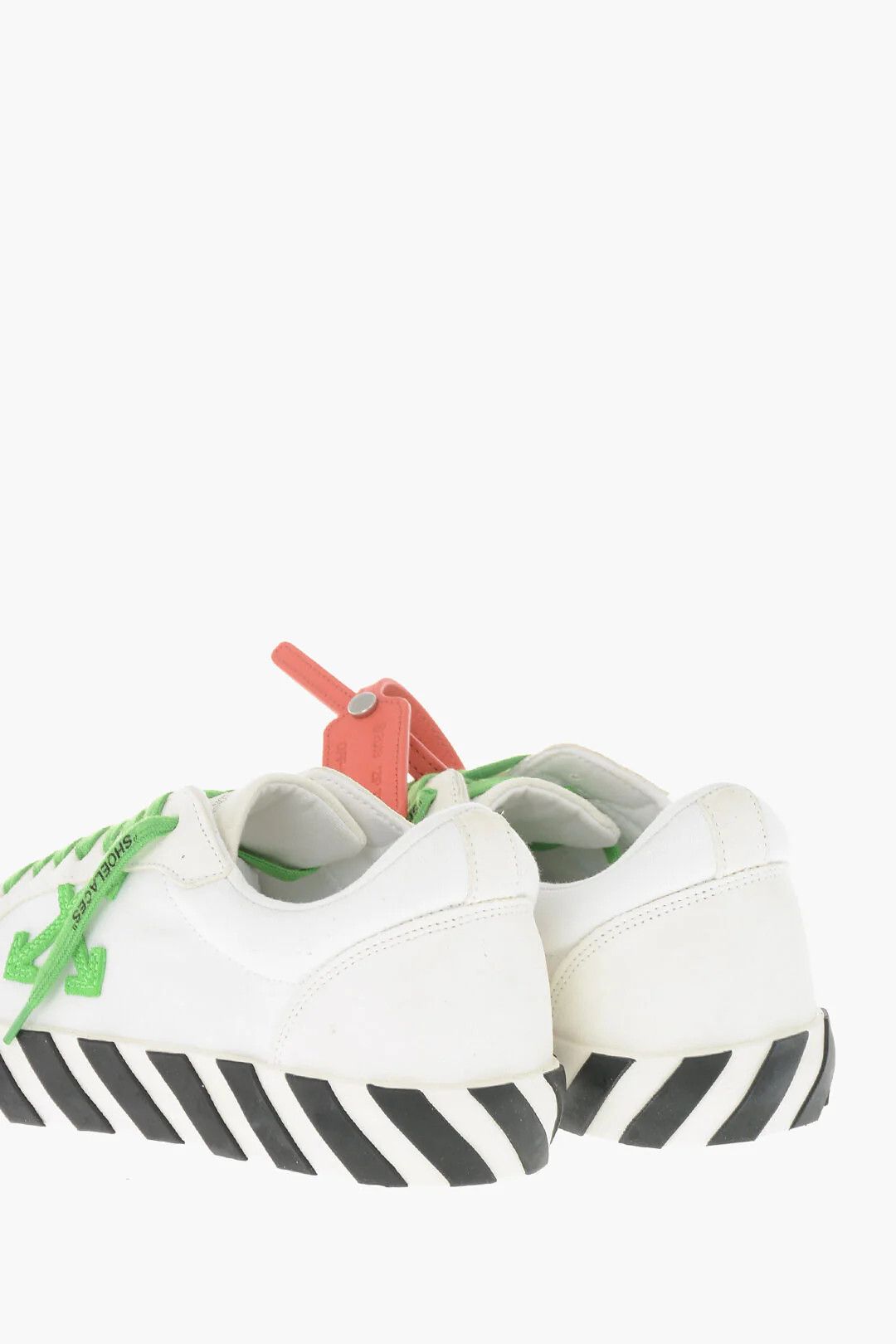 Off-White og1mm0426 Low-Top Cotton & Suede Sneakers in White & Green Size US 13 / EU 46 - 3 Thumbnail