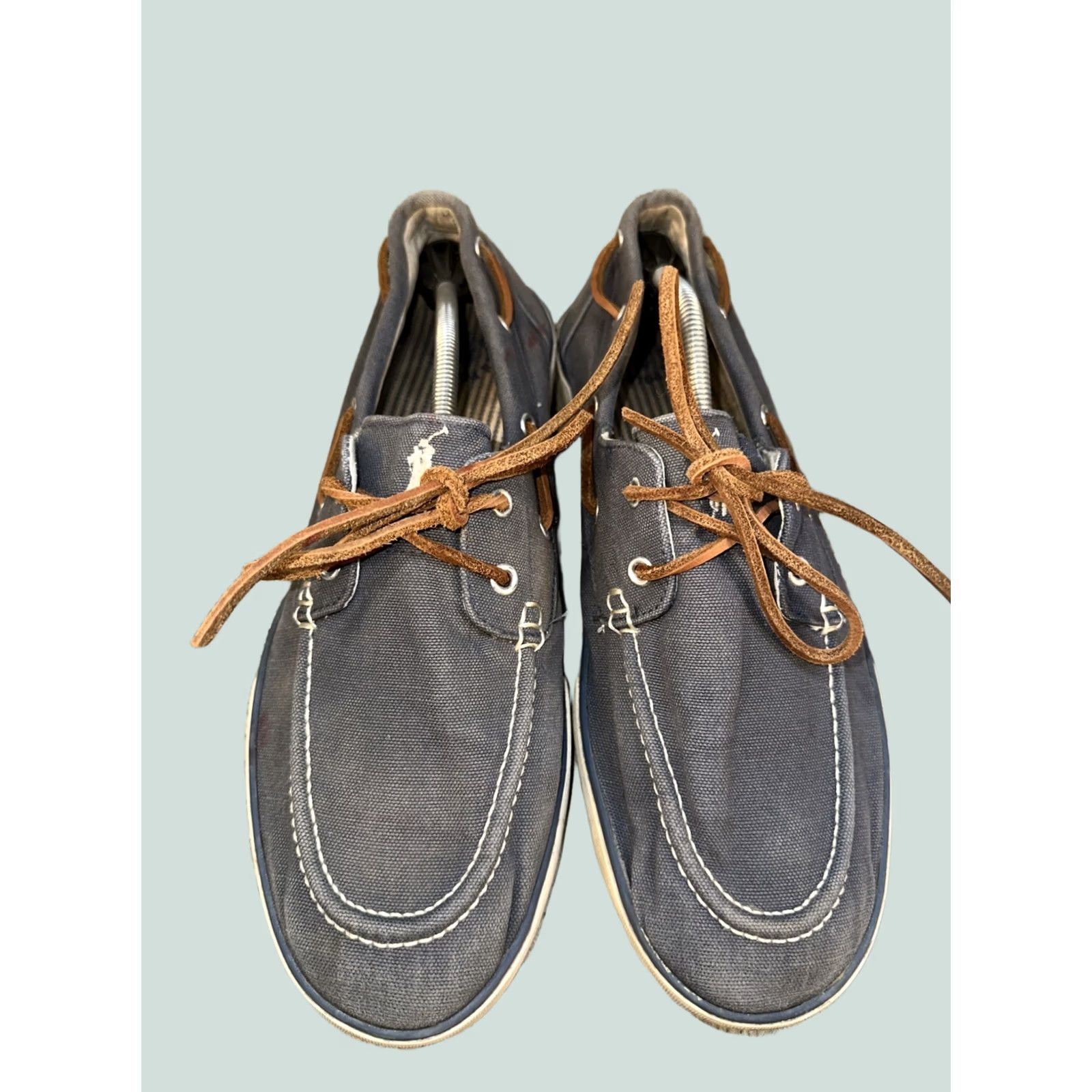 Ralph Lauren Polo Ralph Lauren Boat Shoes Men’s 13D Navy Canvas Leather Lace Loafers Size US L / EU 52-54 / 3 - 1 Thumbnail
