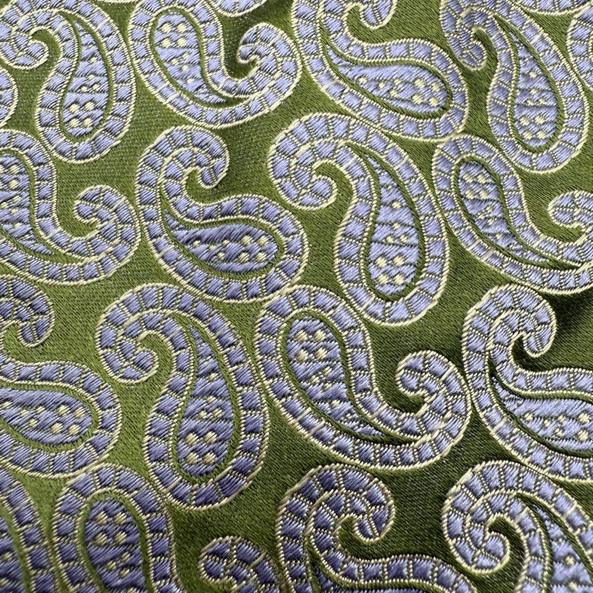 Canali Canali Silk Tie, Green & Lavender, Made in Italy, Like New Size ONE SIZE - 3 Thumbnail