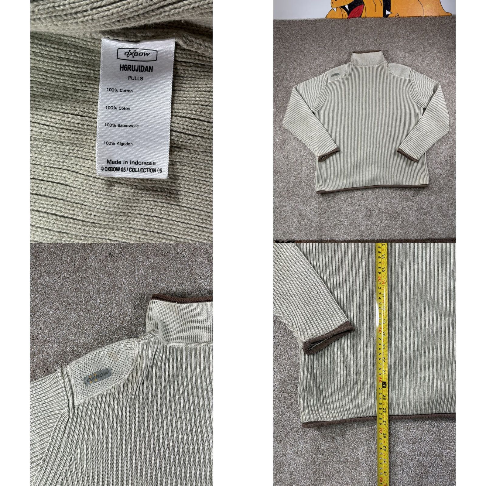 Vintage VINTAGE Oxbow Full Zip Sweater Embroidered Beige Men’s Size L Slim Fit Sweater Casual 90s Y2K Retro Unisex Adults Size US L / EU 52-54 / 3 - 8 Thumbnail