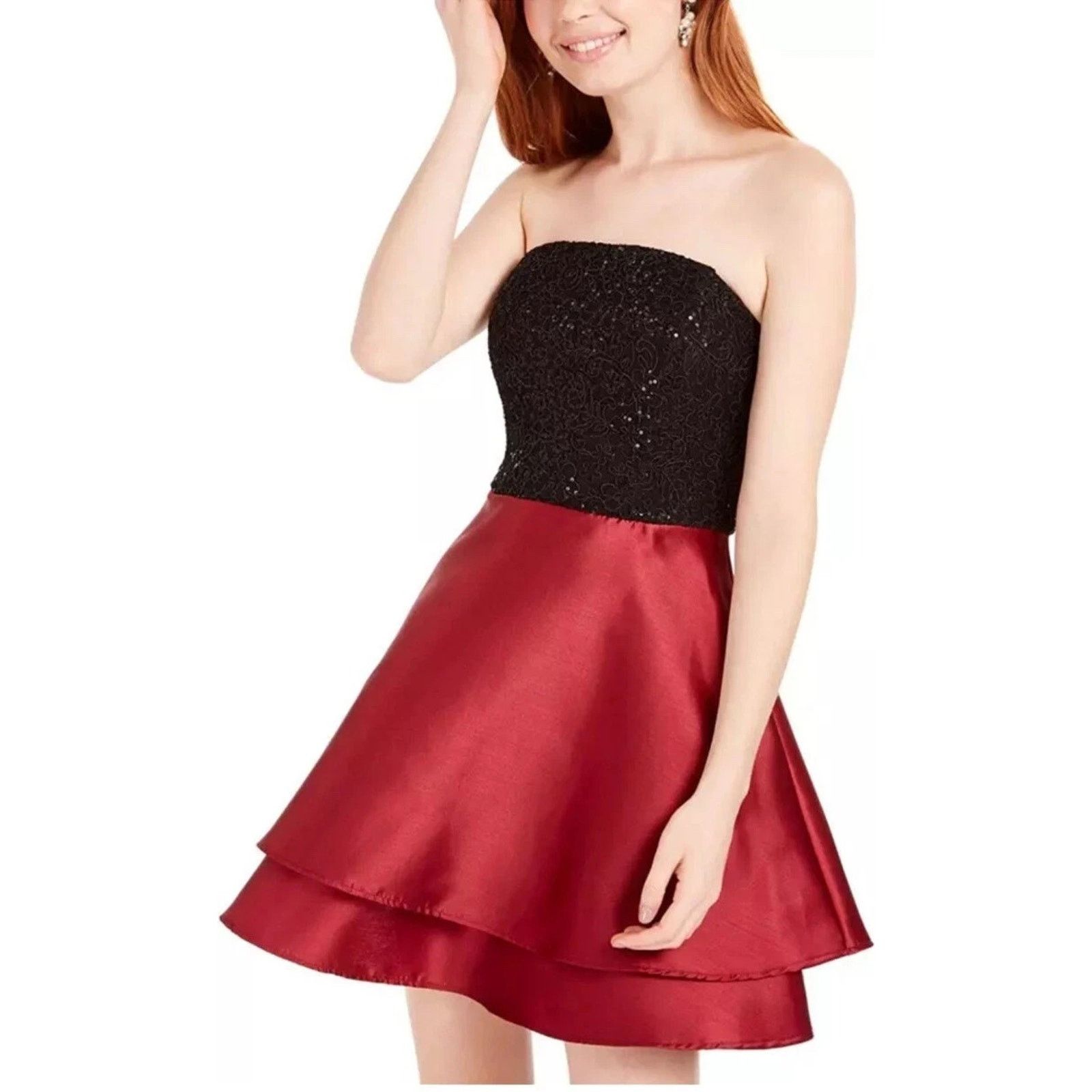 & Other Stories Speechless Women Size 9 Black/Red Strapless Babydoll A001958 Size M / US 6-8 / IT 42-44 - 1 Thumbnail