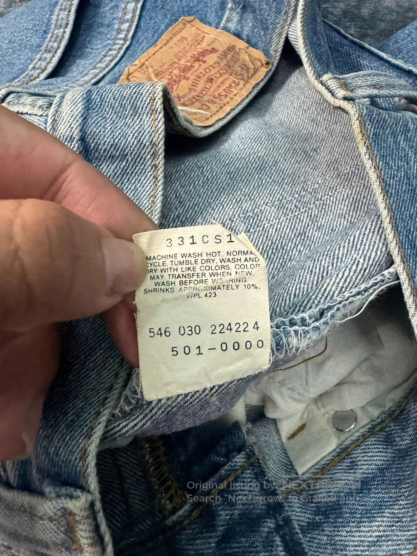 Levi's Vintage Levi's 501 90s Washed Blue Jeans. Size US 30 / EU 46 - 5 Thumbnail