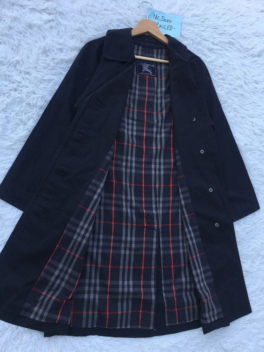 Burberry Rare Vintage Blueberry Long Coat Checkered Size S / US 4 / IT 40 - 3 Thumbnail