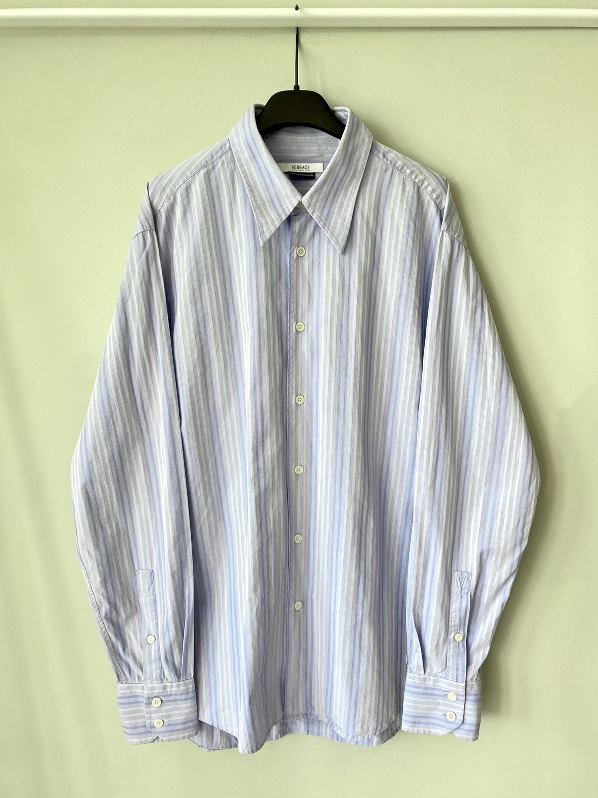 Versace Jeans Couture Vintage Versace Collection Stripe ls logo shirt Size US L / EU 52-54 / 3 - 2 Thumbnail