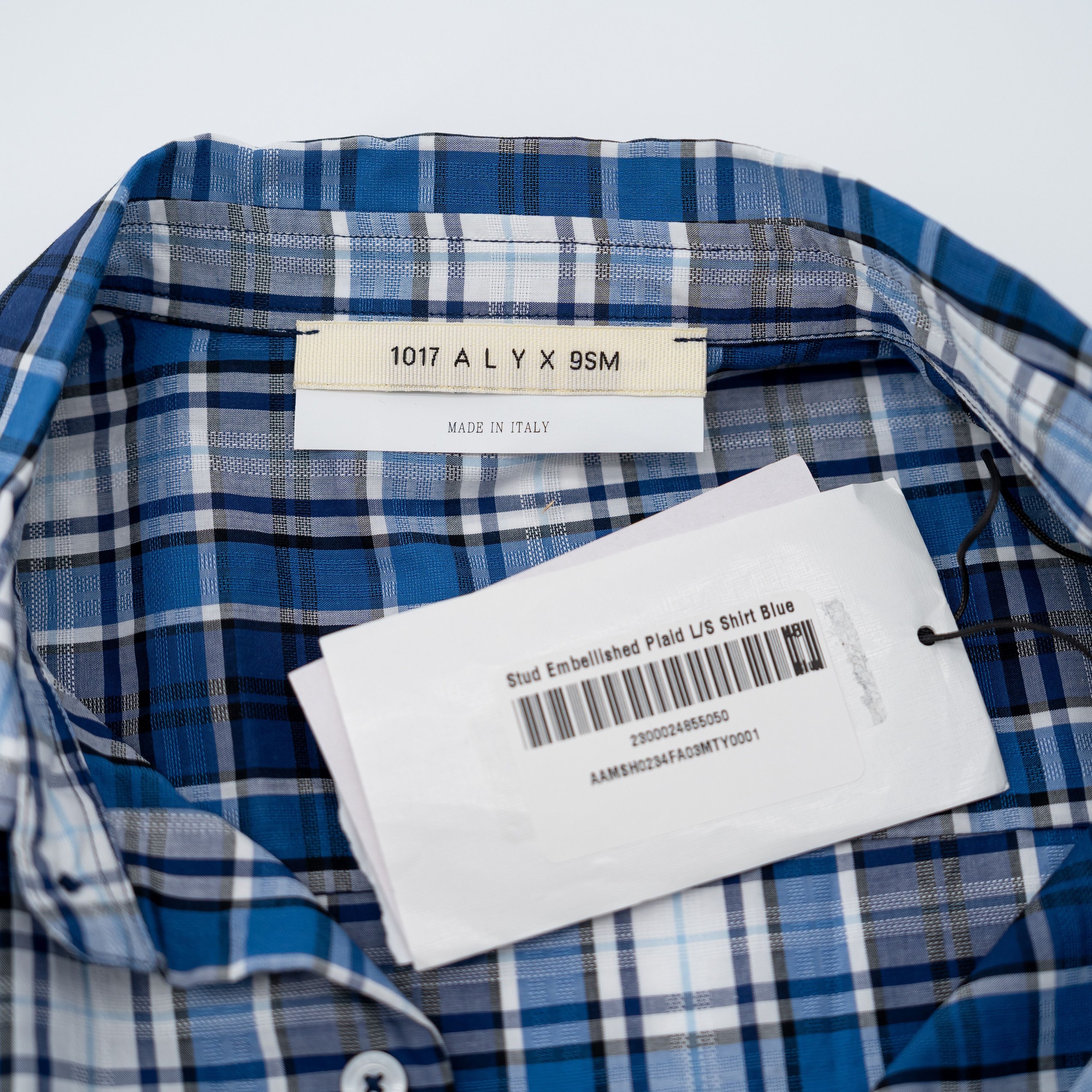1017 ALYX 9SM M (48) 017 Alyx 9SM Stud Embellished Plaid Shirt Blue Size US M / EU 48-50 / 2 - 5 Thumbnail