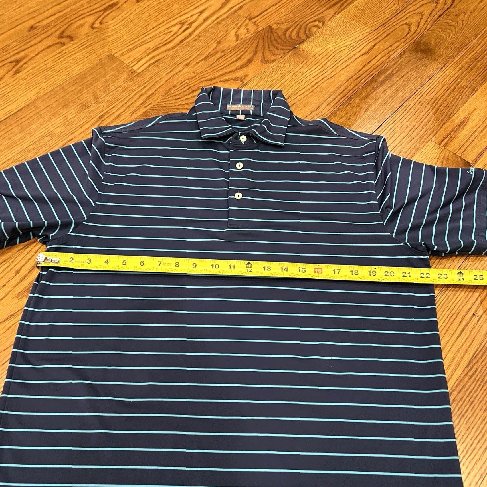 Peter Millar Peter Millar Summer Comfort Polo M Size Striped Aqua Blue Prestonwood Golf Golf Avatar? No. Size US M / EU 48-50 / 2 - 4 Thumbnail