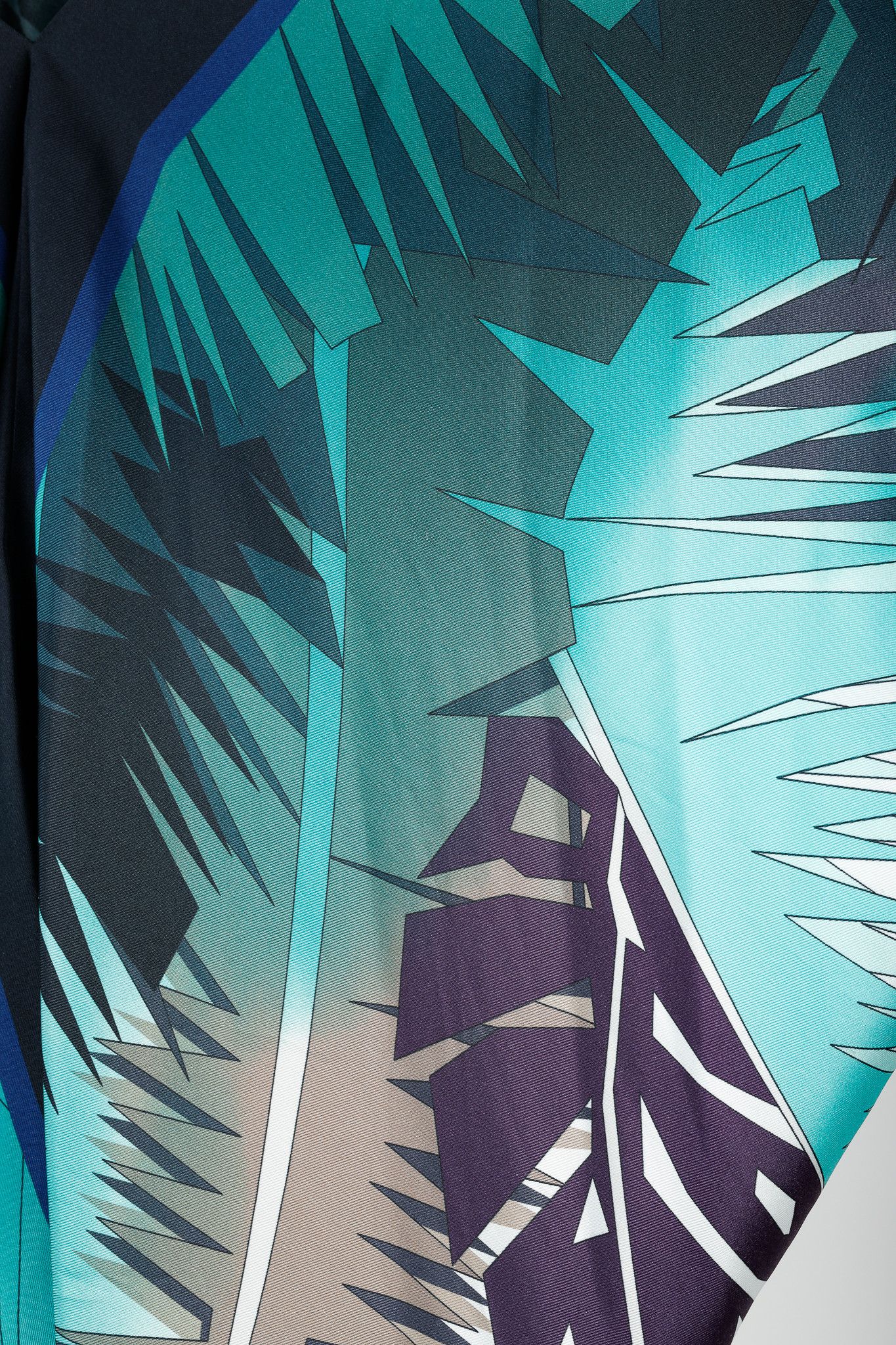 Gucci Gucci SS/09 Runway Teal Geometric Silk Scarf Top Size XS / US 0-2 / IT 36-38 - 8 Thumbnail